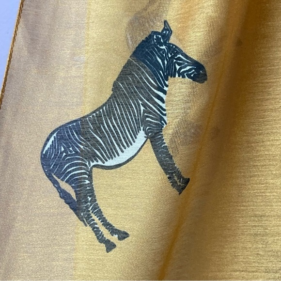 Runway Stitch Fix Mustard Yellow Zebra Scarf Print - Picture 3 of 10